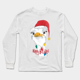 Christmas greetings from Ostrich, in watercolors Long Sleeve T-Shirt